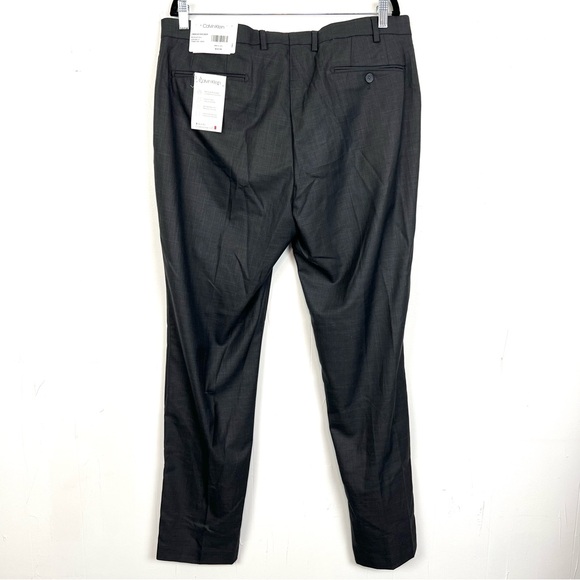 NWT Calvin Klein Slim Fit Dress Pants 38x32 Charcoal Gray Men's 38W 32L - Picture 3 of 4